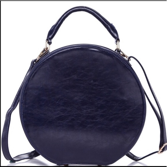 Pink Haley Handbags - LAST 🔥Classic Blue Hat Box Leather Satchel